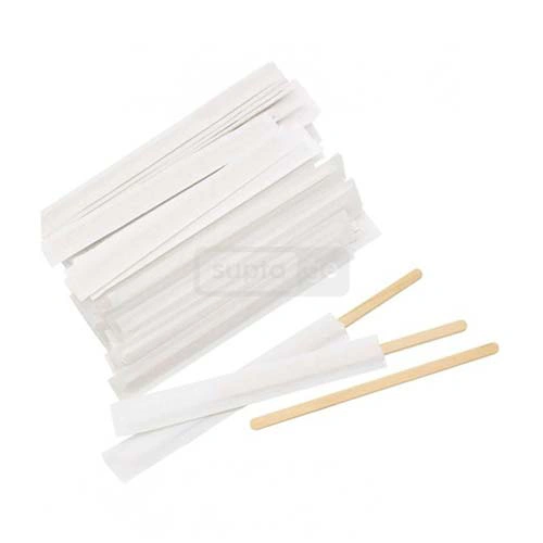 მოსარევი ხის ჩხირები ინდივიდუალური ქაღალდის შეფუთვით 17სმ 1000ც